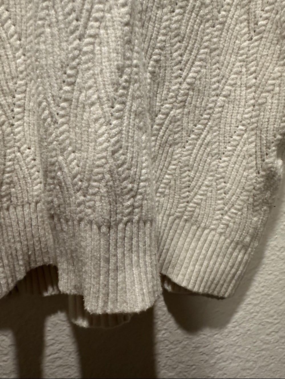 Cyrus Off-White Cable Knit Crewneck Sweater - Picture 9 of 10